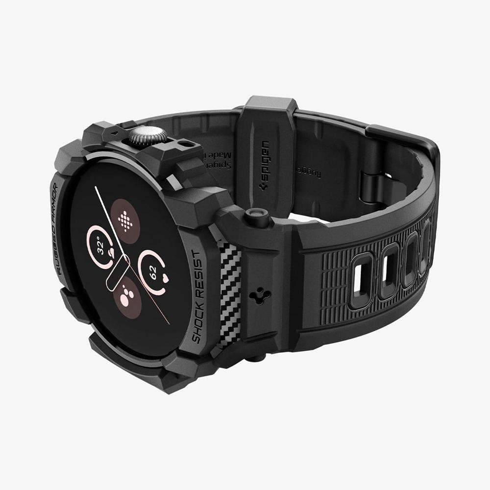 Spigen Rugged Armor Pro Pixel Watch Case + Band Black | BVWT-76150