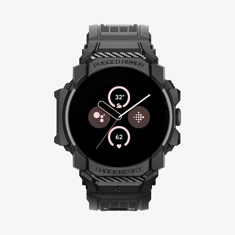 Spigen Rugged Armor Pro Pixel Watch Case + Band Black | BVWT-76150