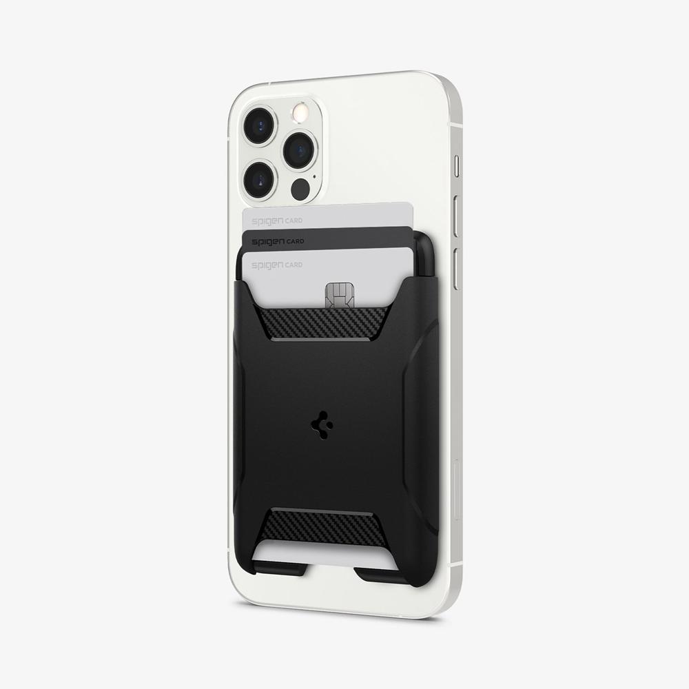 Spigen Rugged Armor | 3 Cards (MagFit) Magsafe Card Holder Black | VTJF-17260