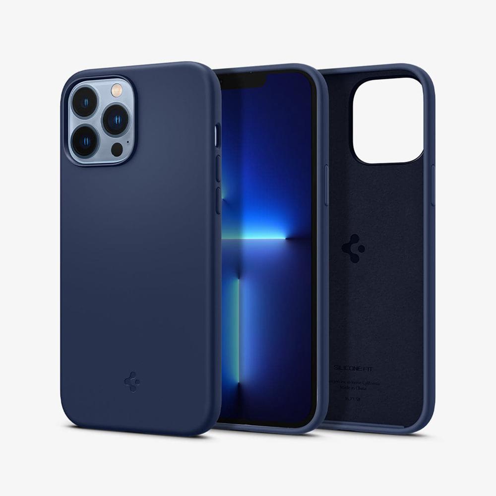 Spigen Silicone Fit Iphone 13 Pro Max Case Navy Blue | GJAI-69034