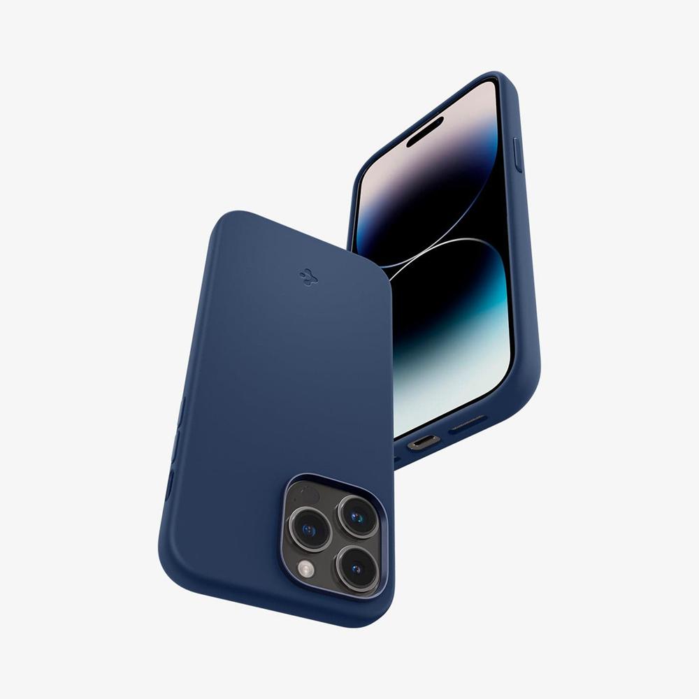 Spigen Silicone Fit (MagFit) Iphone 14 Pro Max Case Navy Blue | CWDK-14093