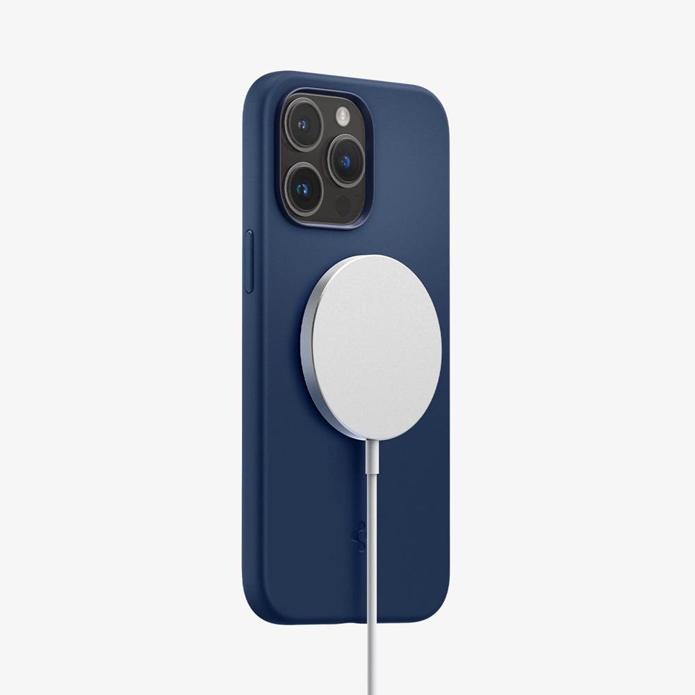 Spigen Silicone Fit (MagFit) Iphone 14 Pro Max Case Navy Blue | CWDK-14093