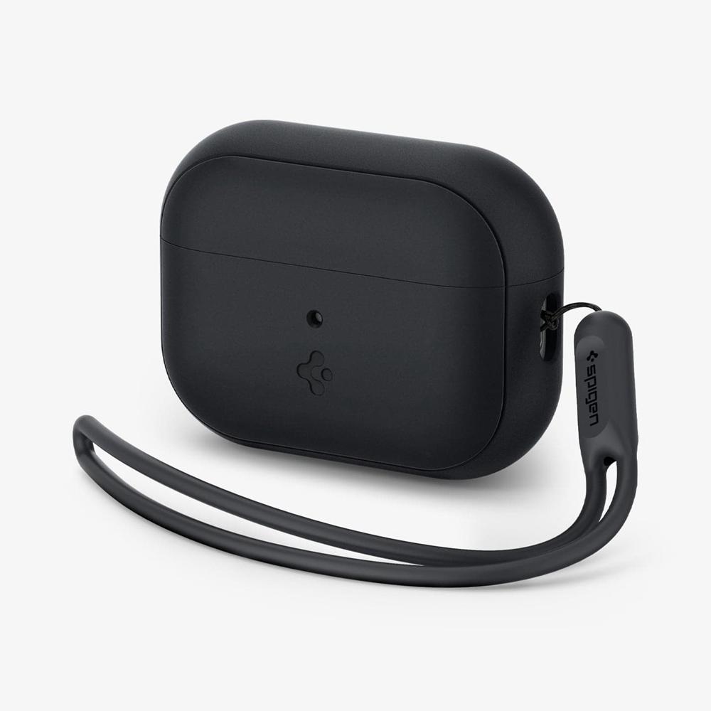 Spigen Silicone Fit + Strap Airpods Pro 2 Case Black + Black Strap | EKOW-24051