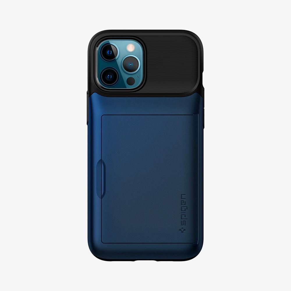 Spigen Slim Armor Wallet Iphone 12 Pro Max Case Navy Blue | LUPD-93125