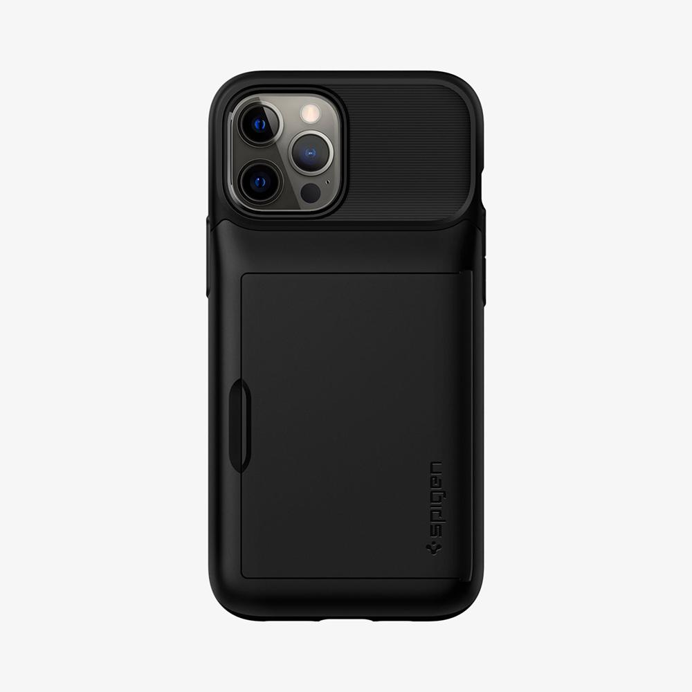 Spigen Slim Armor Wallet Iphone 12 Pro Max Case Black | RHVP-78215