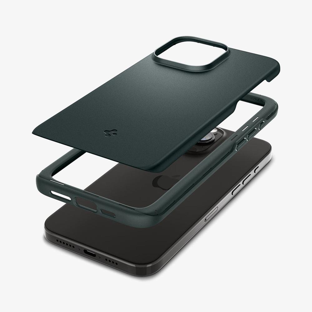 Spigen Thin Fit Iphone 15 Pro Case Abyss Green | UZOY-82903