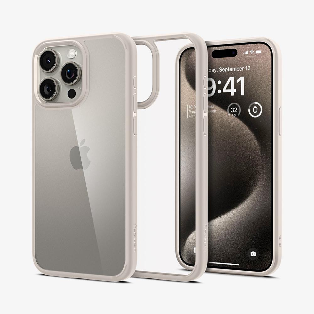 Spigen Ultra Hybrid Iphone 15 Pro Max Case Natural Titanium Grey | WRUZ-04932