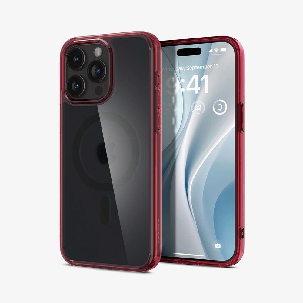 Spigen Ultra Hybrid (MagFit) Iphone 15 Pro Max Case Frost Deep Red | RMZH-25096