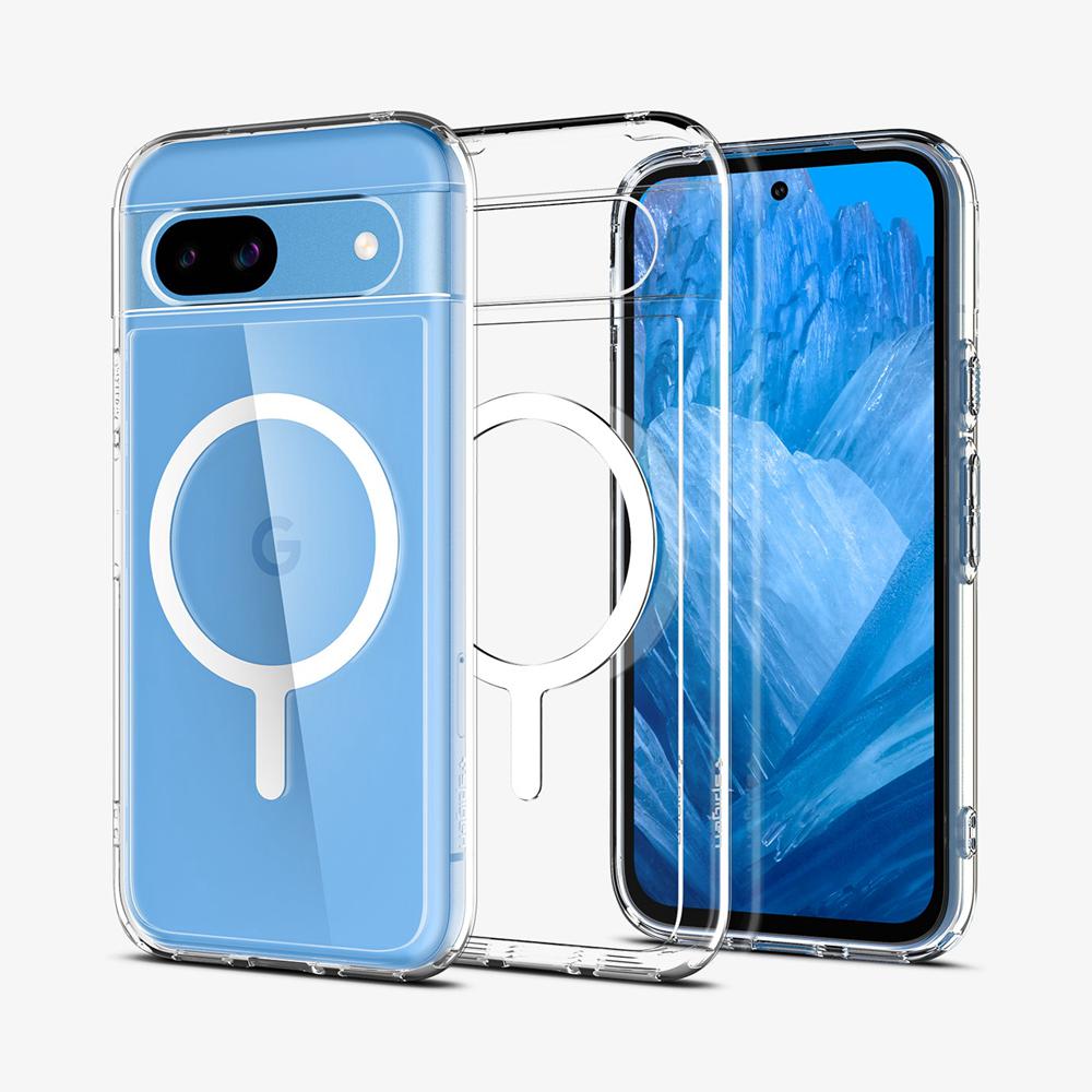 Spigen Ultra Hybrid Metal Ring (MagFit) Pixel 8A Case White | UYHS-71498