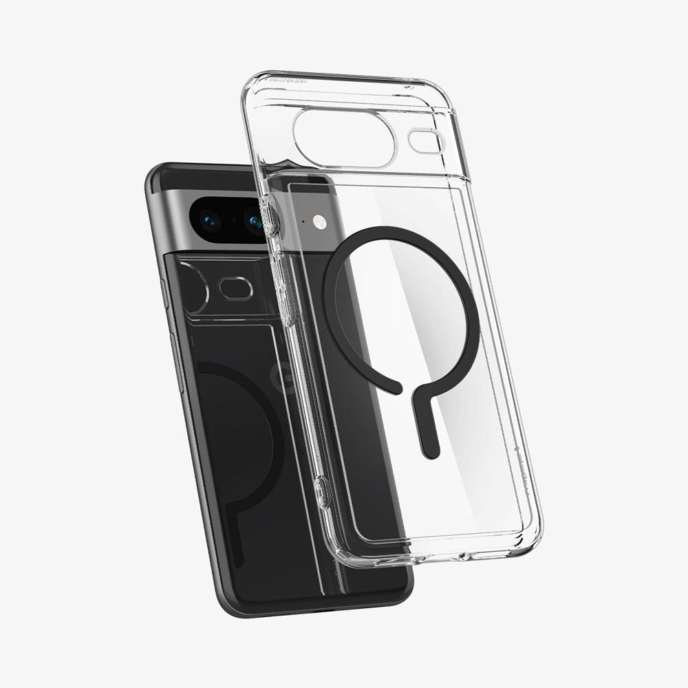 Spigen Ultra Hybrid Metal Ring (MagFit) Pixel 8 Case Black | ZDYL-63912