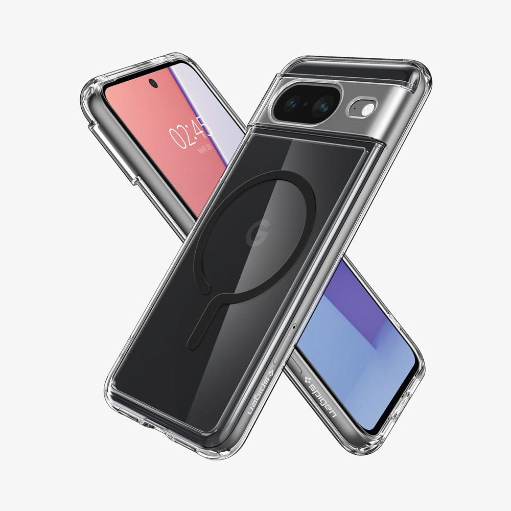 Spigen Ultra Hybrid Metal Ring (MagFit) Pixel 8 Case Black | ZDYL-63912