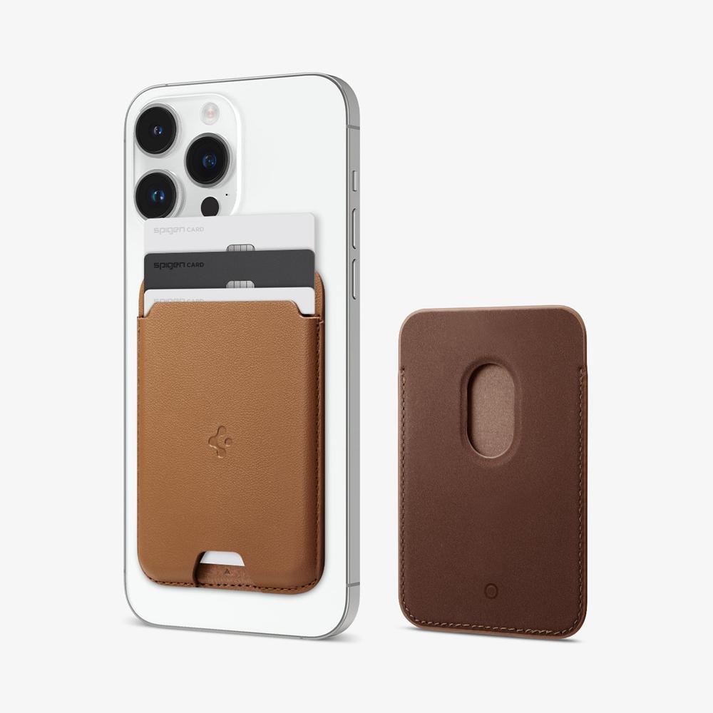 Spigen Valentinus | 3 Cards (MagFit) Magsafe Card Holder Brown | STYG-42719